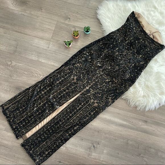 New Sue Wong Black Nocturne Divine Embroidered Strapless Maxi Evening Gown 12 - Picture 6 of 9